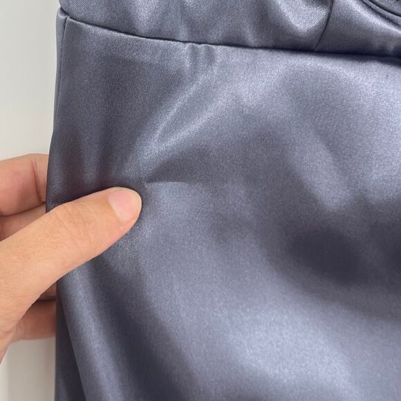 Y2K Betsy & Adam Satin Cocktail Dress Sz 6 USA Rosette Ruched Whimsigoth Wedding - Picture 8 of 9